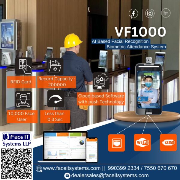 VF1000 Face Recognition Based Attendance System with Mask Detection
