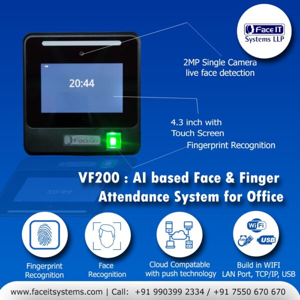 VF200 AI based Face & Finger Attendance System for Office