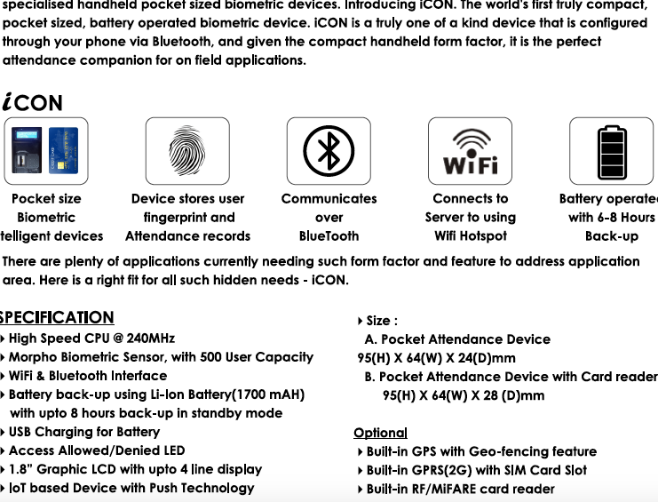 iCON Technical Specification